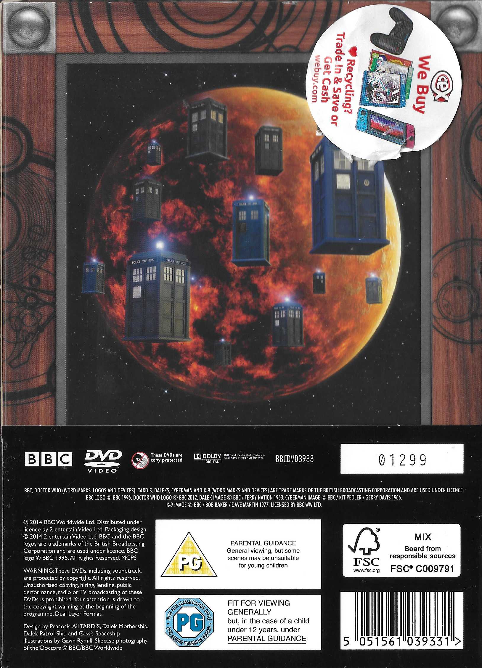 Picture of BBCDVD 3933 Doctor Who - 50th anniversary collector's edition by artist Steven Moffat / Mark Gatiss from the BBC records and Tapes library
